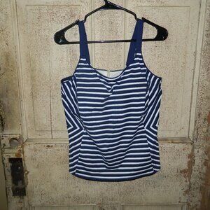 Lands' End Stripe Tankini Swim Top Size 16W (W-24)